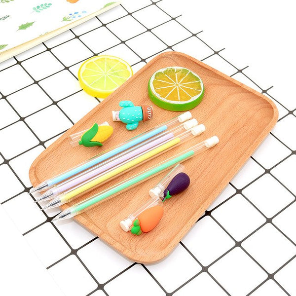 Eggplant, Cactus, Carrot and Corn pencil toppers 🍆  🌽  🥕  🌵