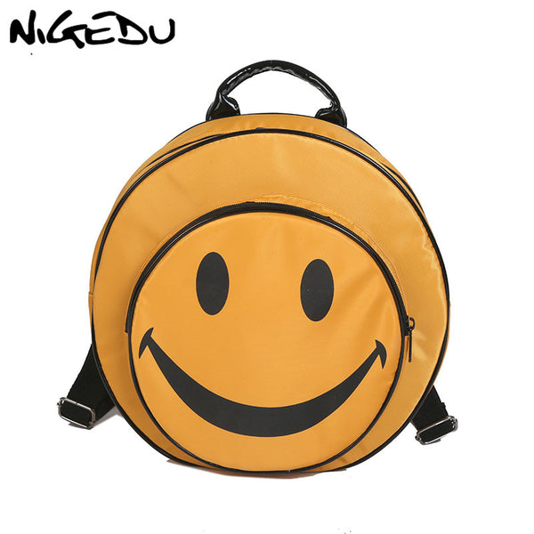 Cute Smiley Face Print Round Backpack 😀