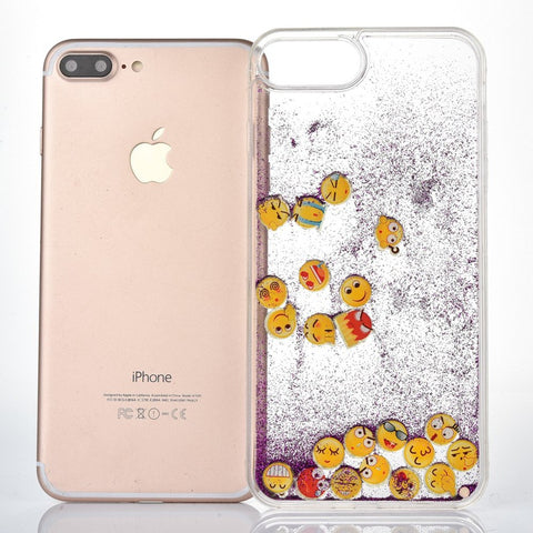 Purple Glitter Sand Emoji iPhone Case