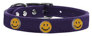 Mirage Pet  Happy Face  Genuine Leather Dog Collar