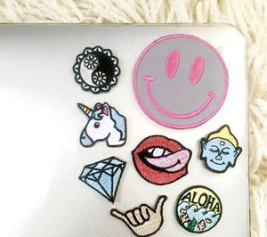 Pink and Gray Smiley Patch 💎