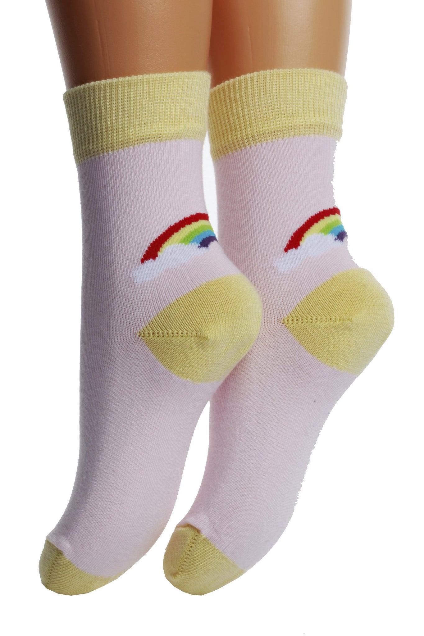RAINBOW pink cotton socks for children